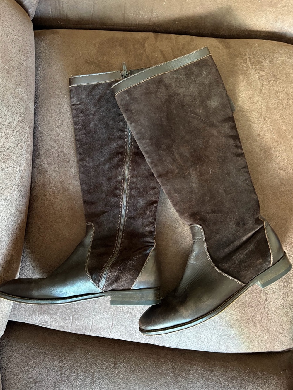 J Crew Women’s Tall Brown Suede & Leather Riding Boots